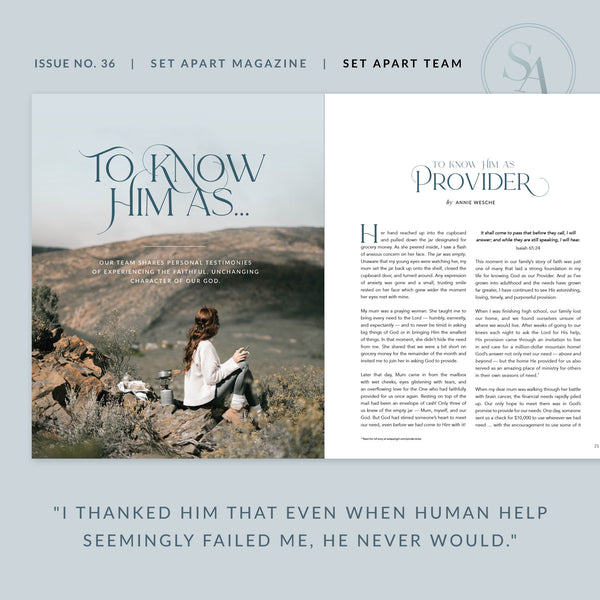 Set Apart Magazine — Monthly Print Subscription