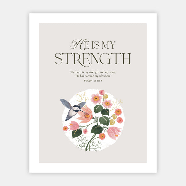 He is My Strength Print